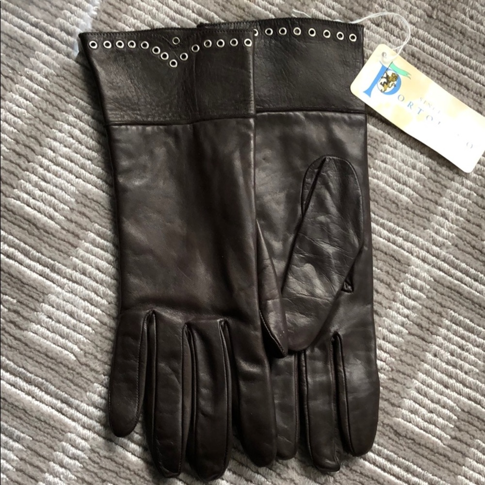 Portolano leather gloves with cashmere lining